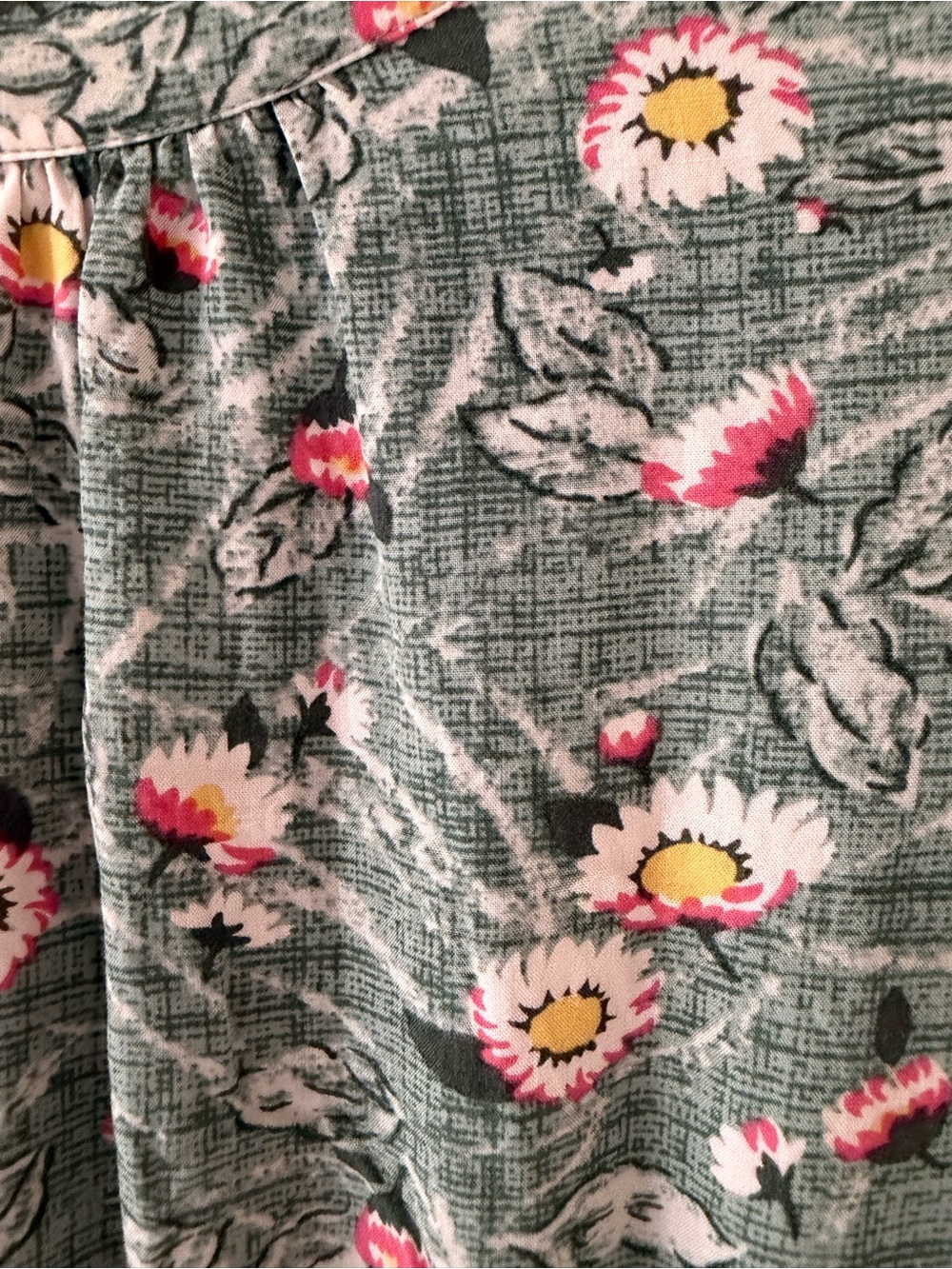 Cath Kidston London Green Floral Midi Dress with Pink and Yellow flowers, size S - Picture 6 of 11
